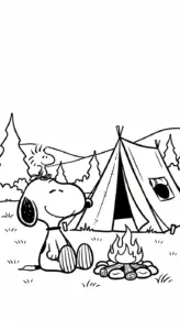download hình tô màu tranh tô màu Snoopy miễn phí