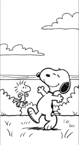 in tranh tô màu tranh tô màu Snoopy khổ A4