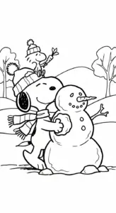 tải tranh tô màu tranh tô màu Snoopy cho bé 4 tuổi