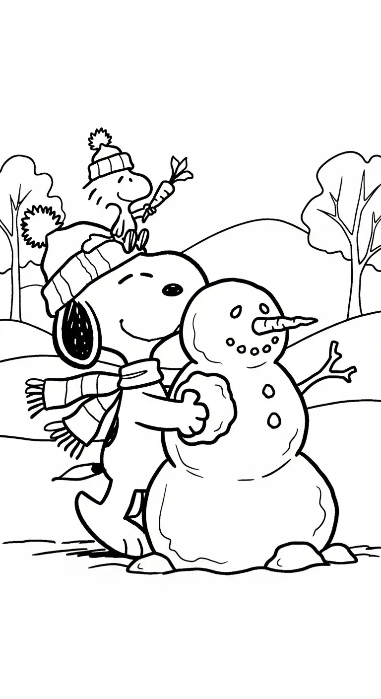 tải tranh tô màu tranh tô màu Snoopy cho bé 4 tuổi
