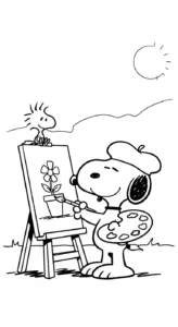 hình tô màu tranh tô màu Snoopy cho bé