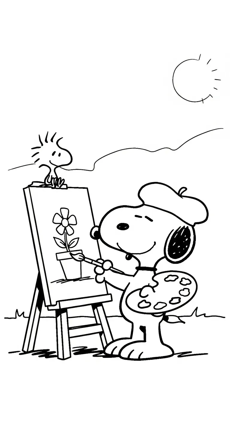 hình tô màu tranh tô màu Snoopy cho bé