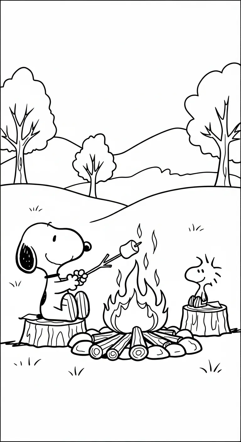 download tranh tô màu tranh tô màu Snoopy miễn phí 1