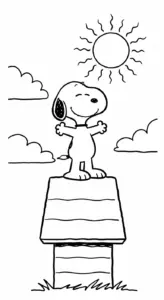in hình tô màu tranh tô màu Snoopy cho bé 6 tuổi