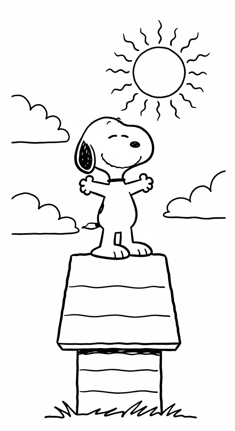 in hình tô màu tranh tô màu Snoopy cho bé 6 tuổi