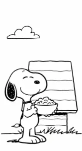 in hình tô màu tranh tô màu Snoopy cho bé