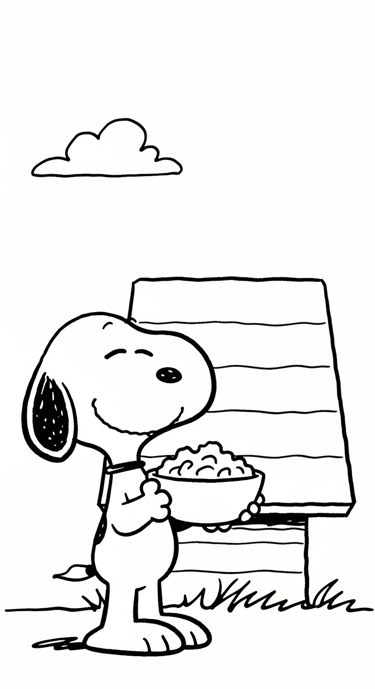 in hình tô màu tranh tô màu Snoopy cho bé