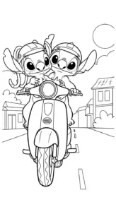 tải tranh tô màu Stich và Angel cho bé 7 tuổi