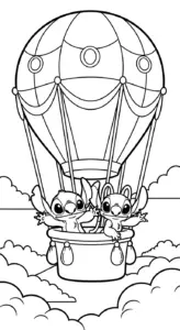 tải tranh tô màu Stich và Angel cho bé 4 tuổi