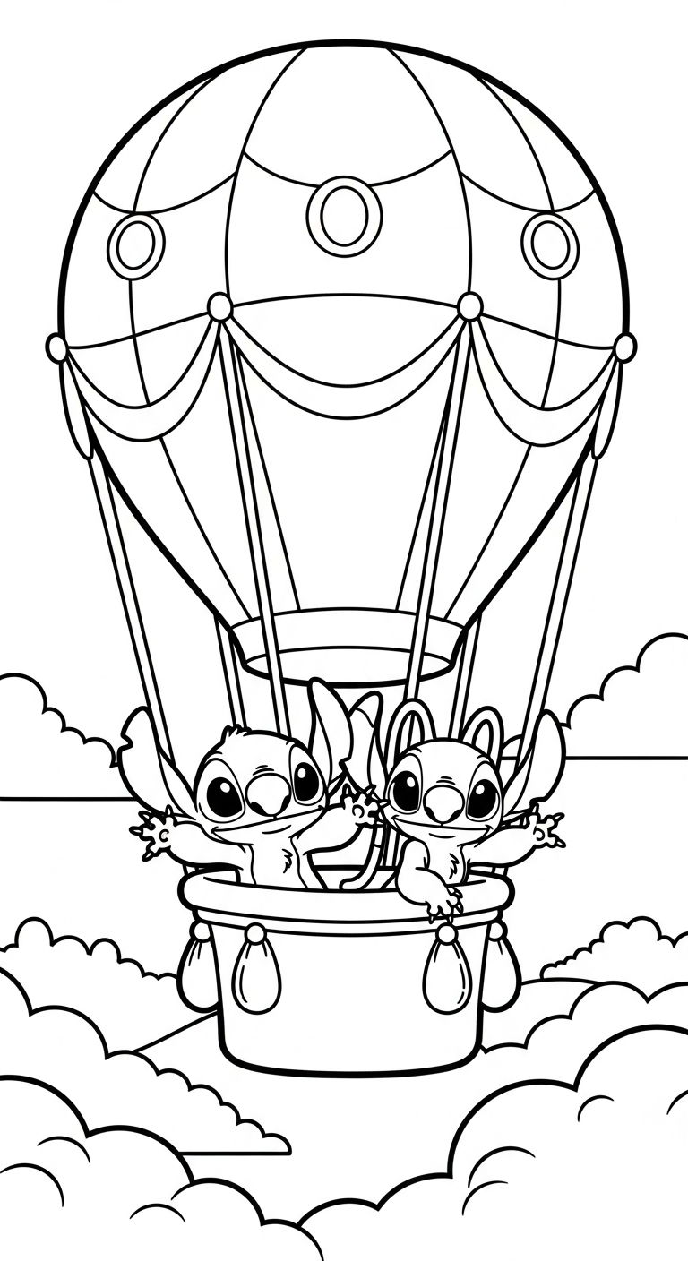 tải tranh tô màu Stich và Angel cho bé 4 tuổi