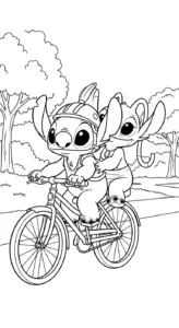 hình tô màu Stich và Angel cho bé 3 tuổi