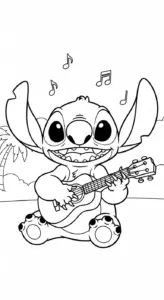 in hình tô màu Stitch cho bé 4 tuổi