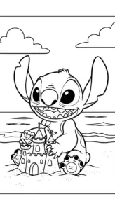 in tranh tô màu Stitch cho bé