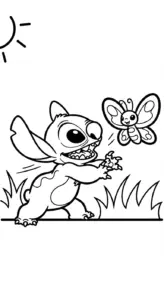 hình tô màu Stitch cho bé 8 tuổi