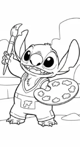 file tranh tô màu Stitch cho bé in