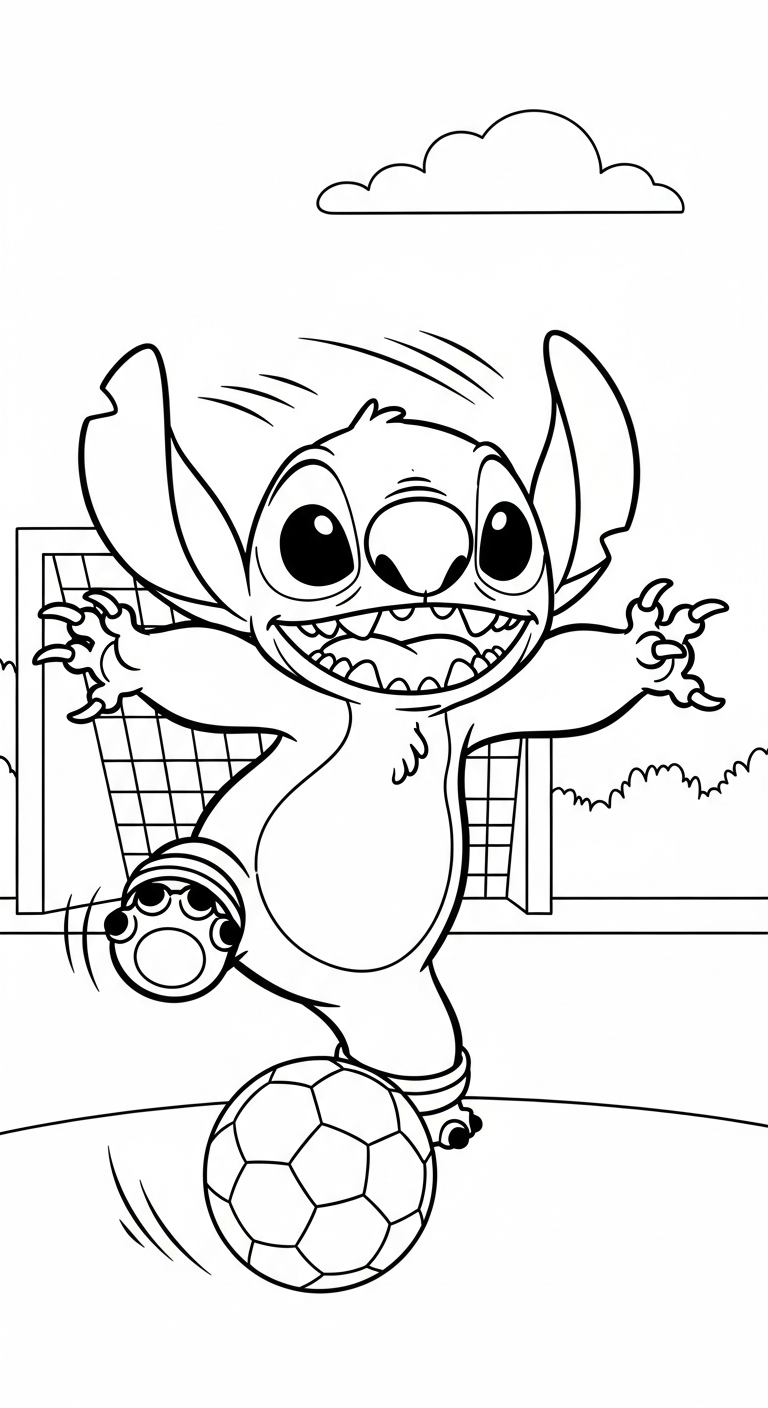 mẫu in hình tô màu Stitch cho bé
