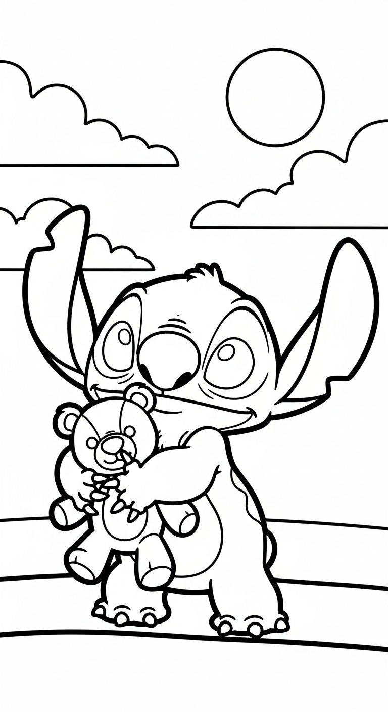 tải hình tô màu Stitch cho bé 6 tuổi