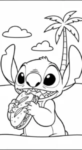 tranh tô màu Stitch rõ nét