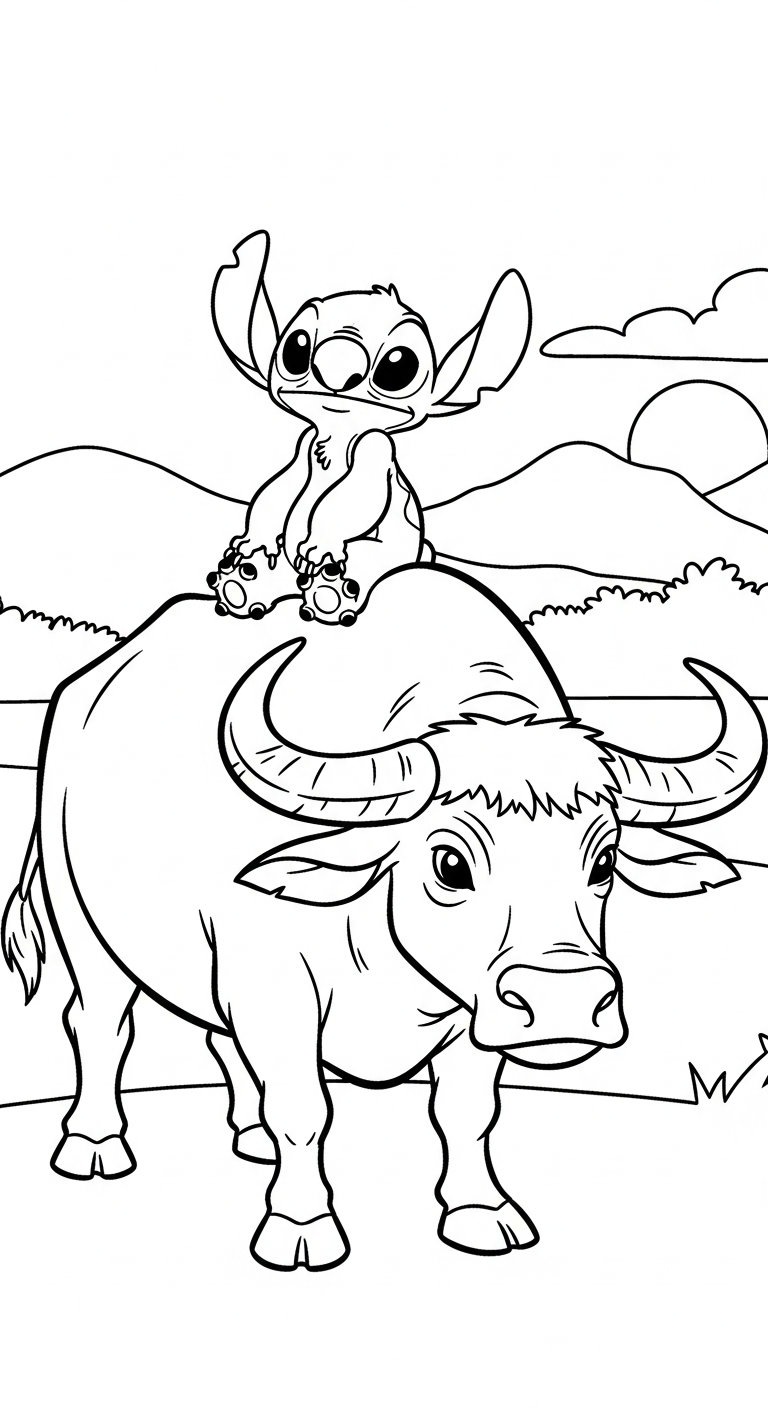 in tranh tô màu Stitch cho bé 3 tuổi