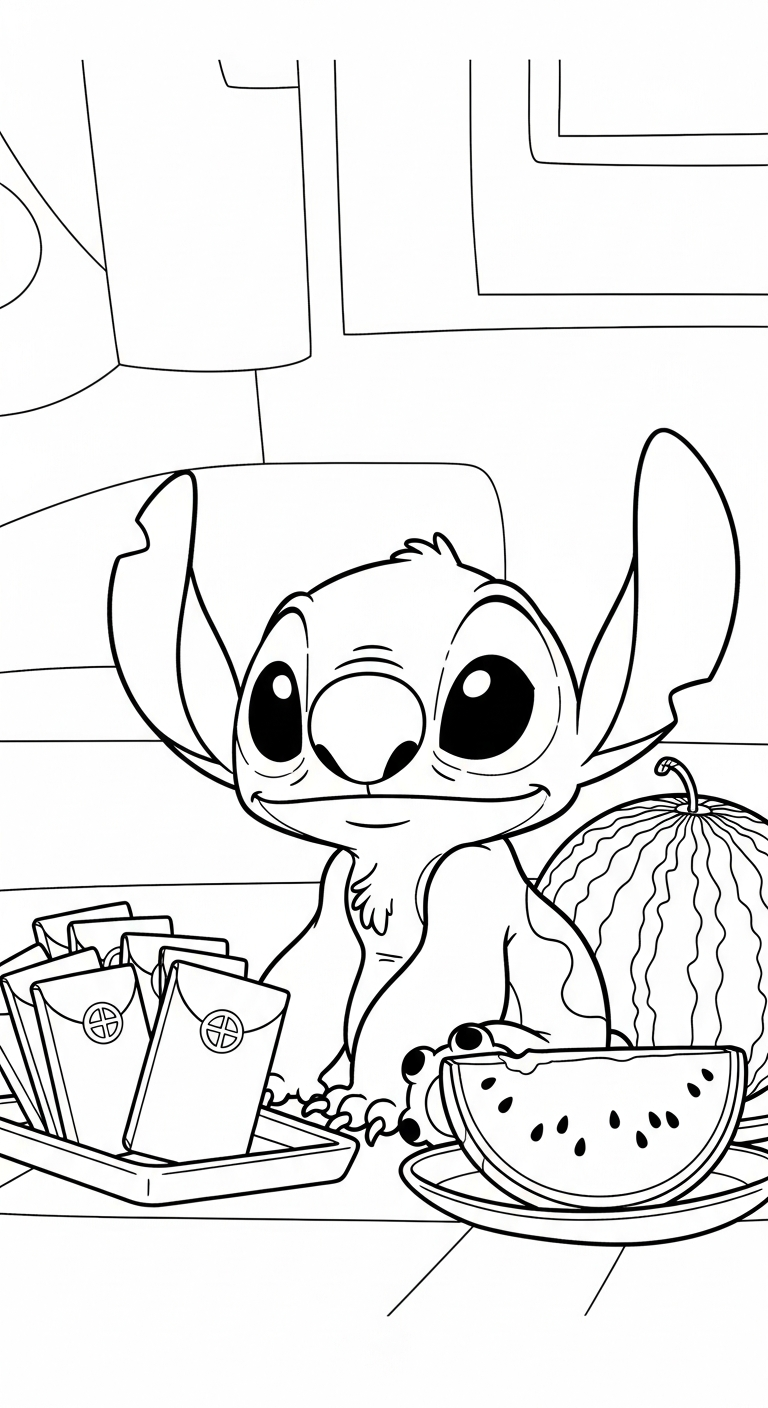 tranh tô màu Stitch cho bé tải miễn phí