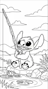 in hình tô màu Stitch cho bé 8 tuổi