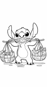 tranh tô màu Stitch cho bé 7-8 tuổi