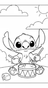 hình tô màu Stitch cho bé 8 tuổi miễn phí