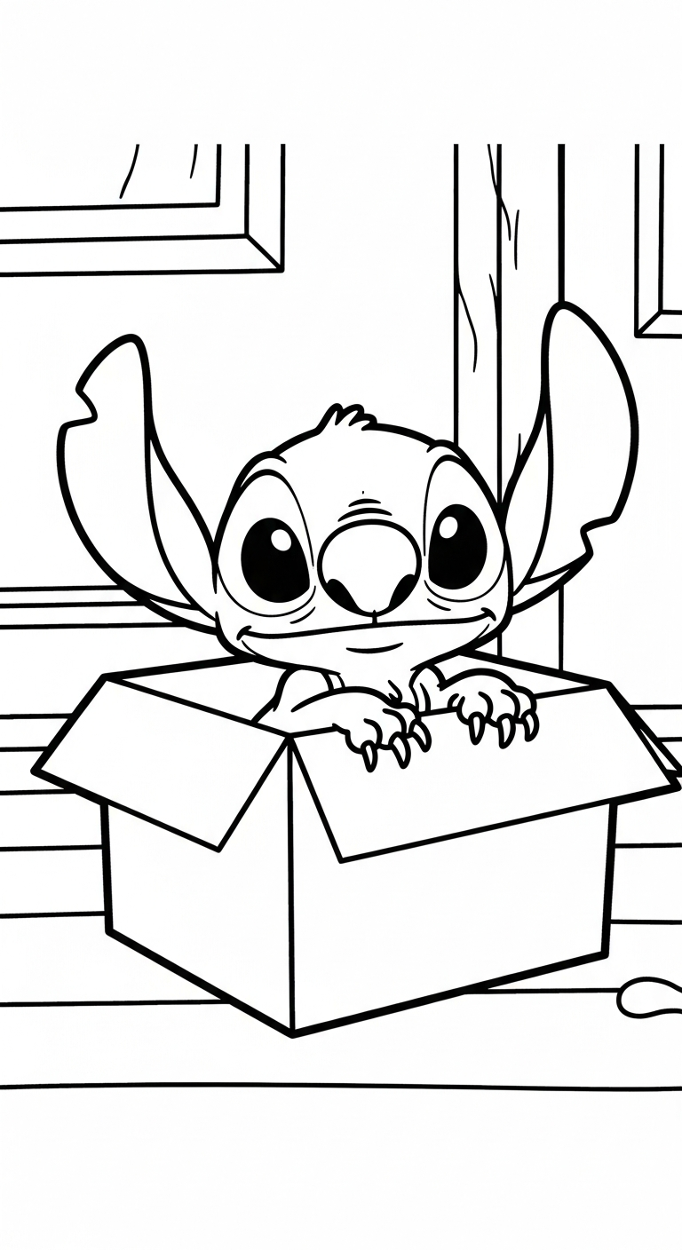 tranh tô màu Stitch cho bé tải miễn phí 1