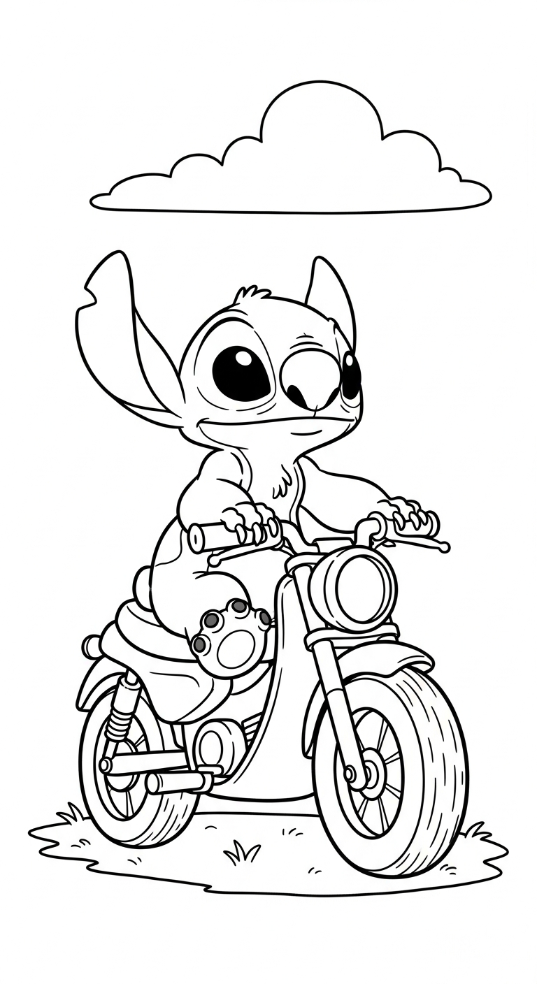 tranh tô màu Stitch cho bé 6 tuổi miễn phí