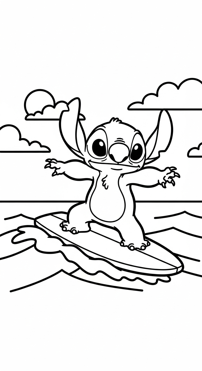 hình tô màu Stitch cho bé 6 tuổi miễn phí 1