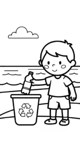 tranh tô màu bảo vệ môi trường biển miễn phí