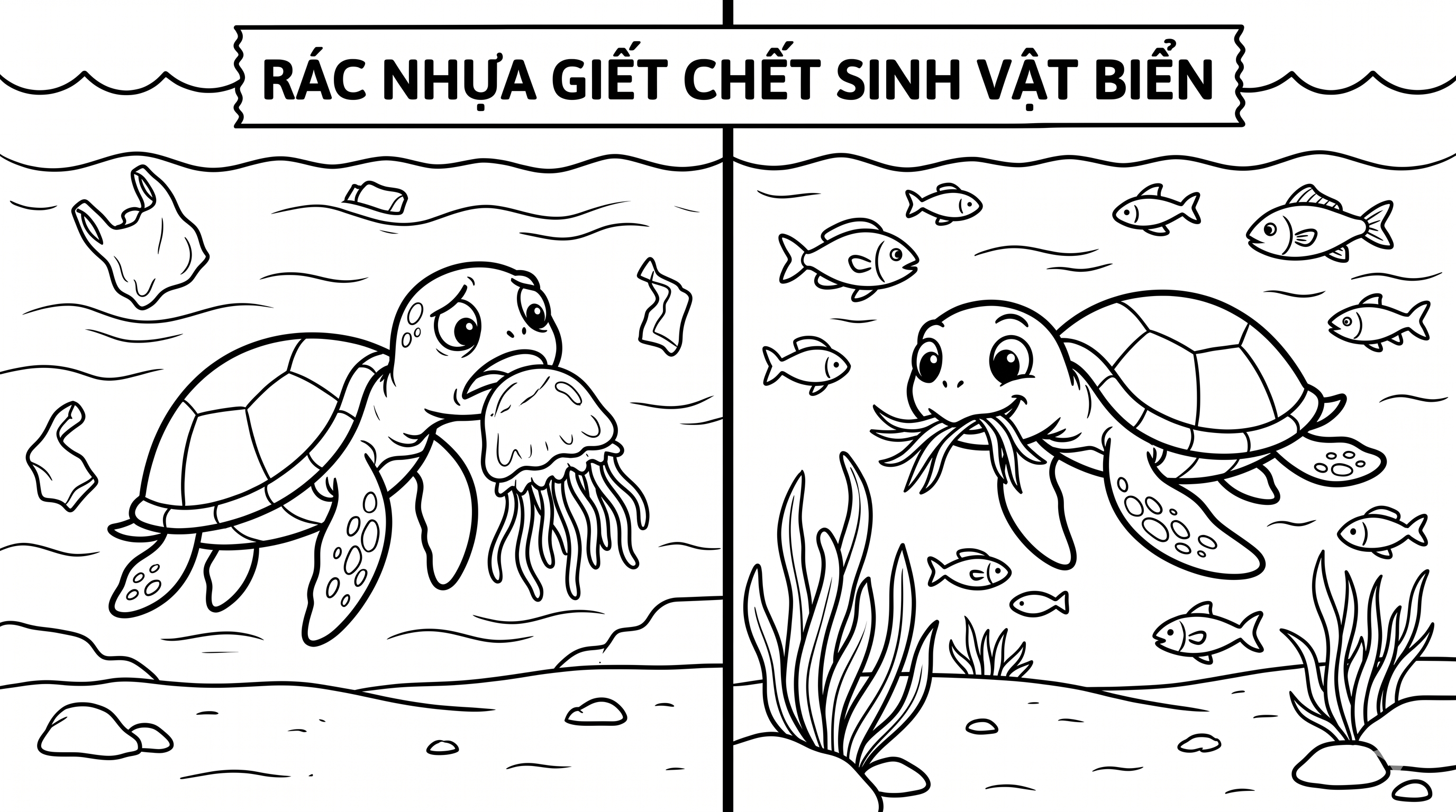 in hình tô màu bảo vệ môi trường biển cho bé 7 tuổi 1