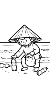hình tô màu bảo vệ môi trường biển cho bé 4 tuổi