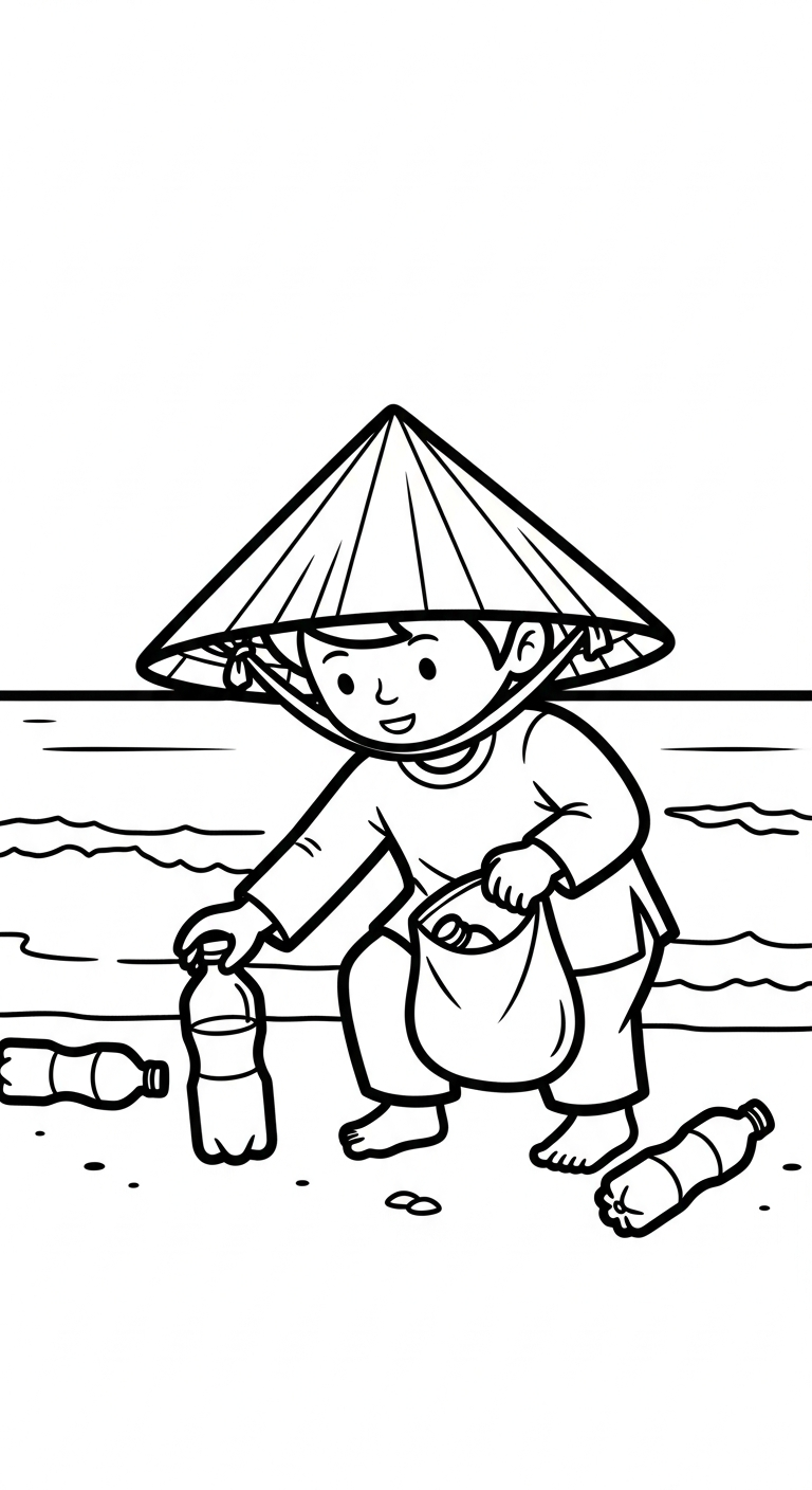 hình tô màu bảo vệ môi trường biển cho bé 4 tuổi