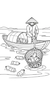 tranh tô màu bảo vệ môi trường biển cho bé 4 tuổi miễn phí