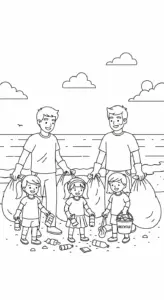 in tranh tô màu bảo vệ môi trường biển miễn phí
