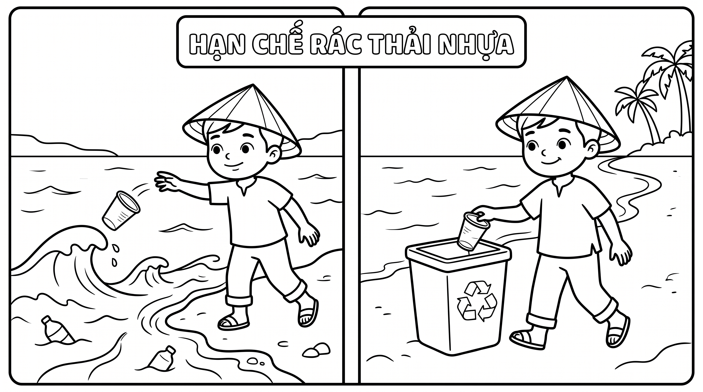tải hình tô màu bảo vệ môi trường biển cho bé miễn phí