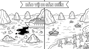 hình tô màu bảo vệ môi trường biển in ngay