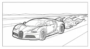 tranh tô màu bugatti cho bé 7 tuổi miễn phí