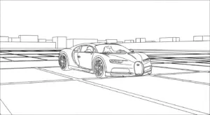 file hình tô màu bugatti cho bé 4-5 tuổi