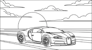 in tranh tô màu bugatti cho bé 5 tuổi
