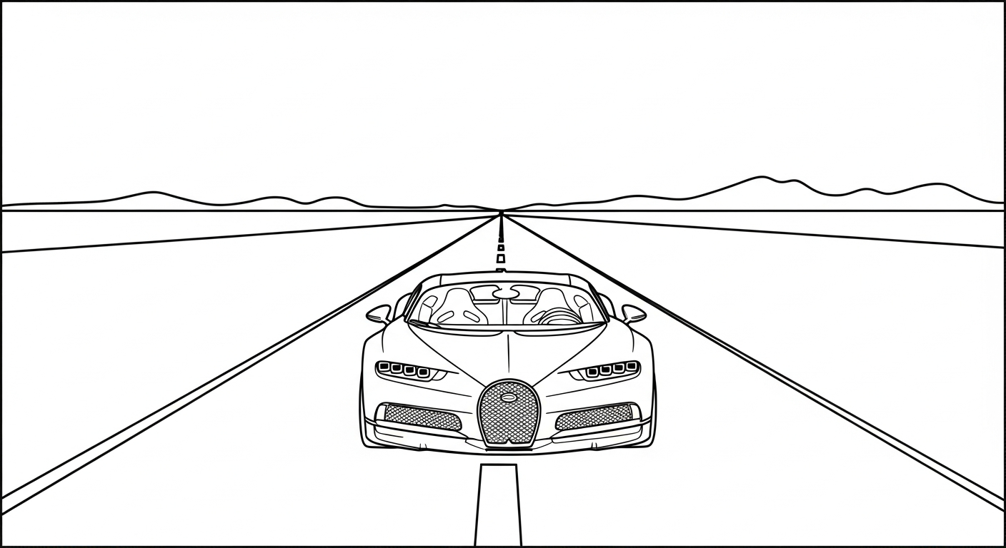 hình tô màu bugatti cho bé 6 tuổi