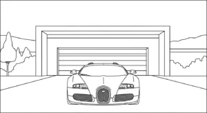 file tranh tô màu bugatti cho bé in