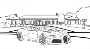 file hình tô màu bugatti cho bé in