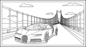 tranh tô màu bugatti cho bé 4 tuổi miễn phí
