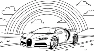 file hình tô màu bugatti cho bé in