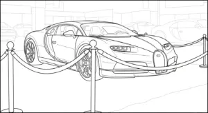 tranh tô màu bugatti cho bé 6 tuổi miễn phí