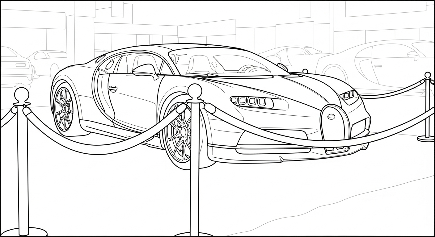 tranh tô màu bugatti cho bé 6 tuổi miễn phí