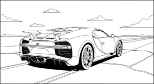 download hình tô màu bugatti cho bé