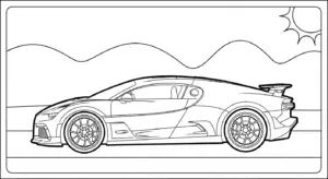 tranh tô màu bugatti cho bé 3 tuổi